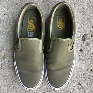 Vans Slip-ons Green nylon men's 9.5 women's 11